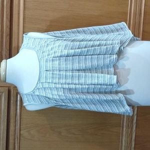 Free People Womens Turn It Up Hi-Low White/Black Striped Tank Top Size M